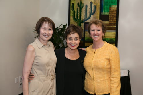 Marcella, Annie and Mary posing for photo.